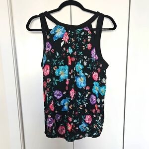Express Floral Black Sleeveless Women's Top